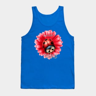 Just a Girl who loves ladybus, Ladybug and red flower Tank Top